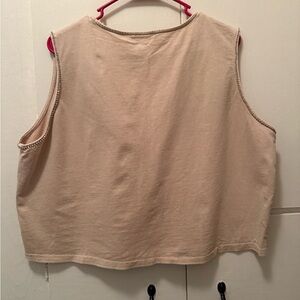 Elegant Beige Sleeveless Tank Top